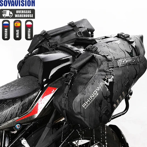 Imagen 1 del producto Bolsa para motocicleta, bolsa seca para exteriores, impermeable, 28L, 48L, bolso de hombro, buceo, natación, senderismo, conducción, bolsa trasera de viaje, impermeable