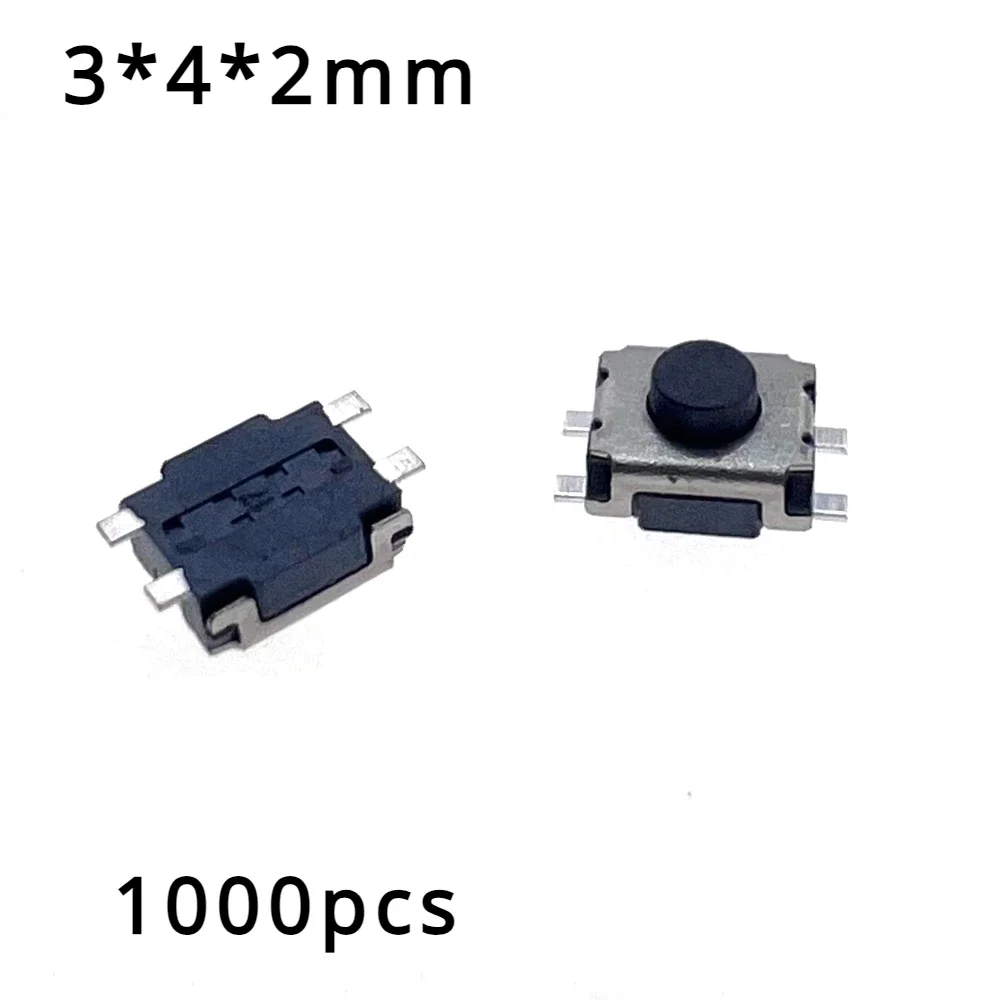 

1000 шт./лот 3*4*2 мм SMD переключатель 4-контактный сенсорный микропереключатель тактовые кнопочные переключатели 3x4x2H мини-кнопки