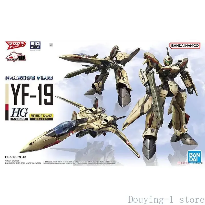 

Bandai Original The Super Dimension Fortress Macross Anime HG 1/100 PLUS YF-19 Action Figure Toys Model Gifts in stock