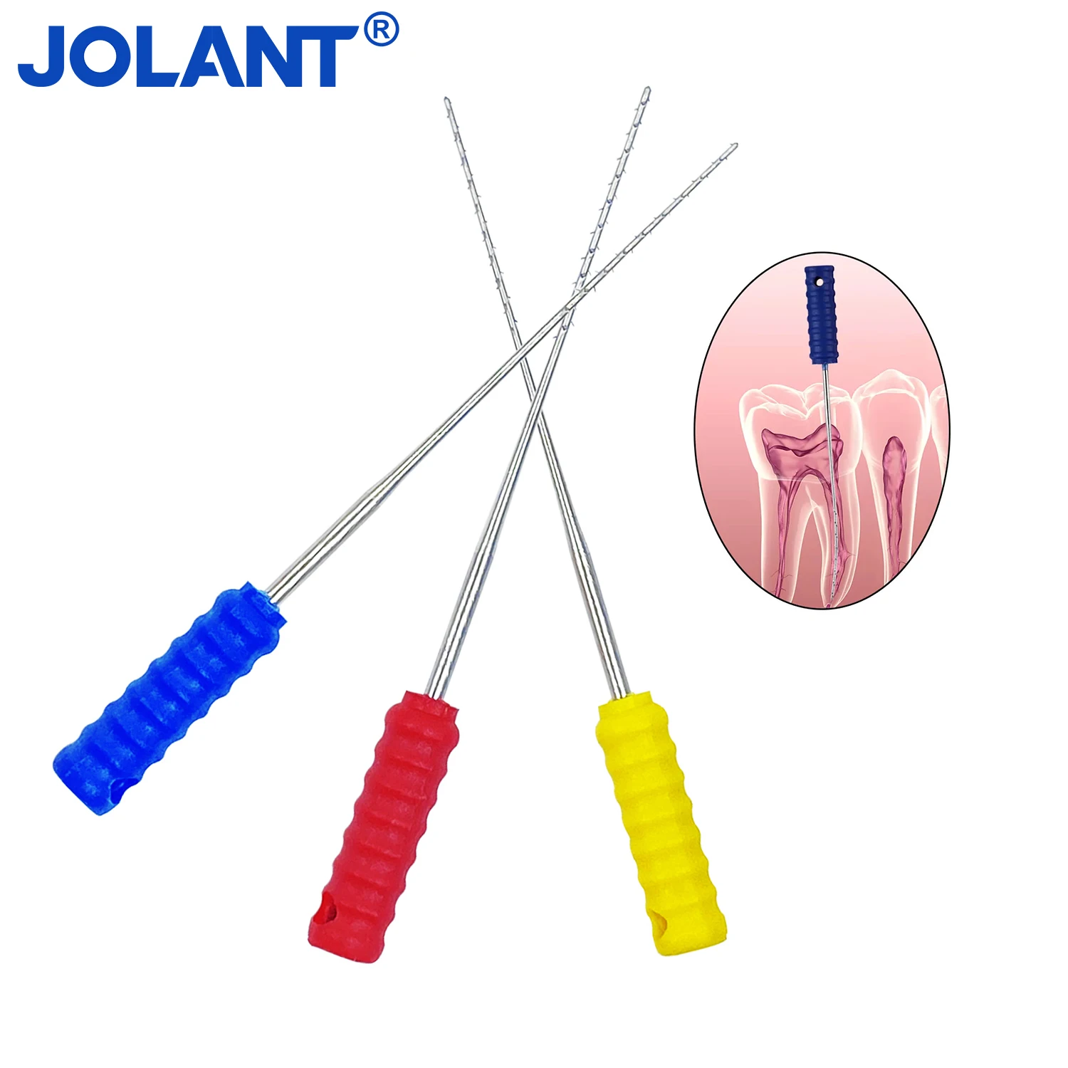 

10Pcs/Pack JOLANT 21mm/25mm Dental Root Canal Files Cleaning Needle Square Broaches Barbed Broaches for Root Cleaning