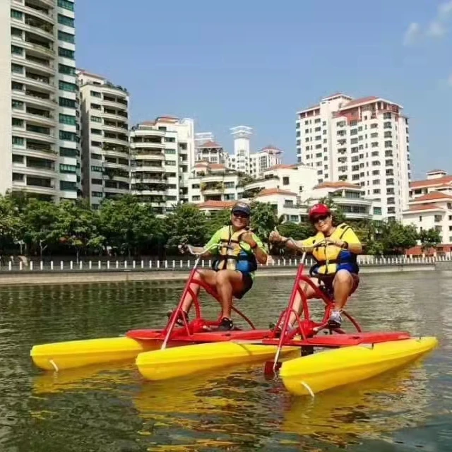 Custom Size high quality inflatable sea banana pedal boat tubes floating water bike