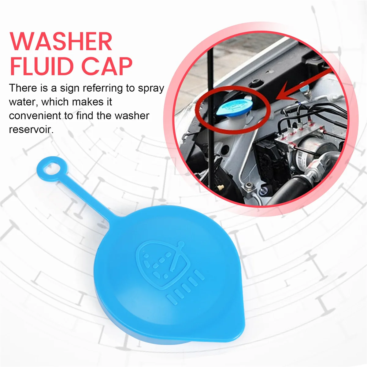 AT77 Windshield Wiper Washer Fluid Reservoir Tank Cap for Honda Civic CITY CRV CRX FIT 38513SB0961 38513-SB0-961