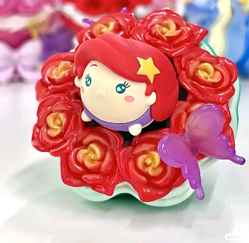 Disney Tsumtsum Romantic Bouquet Series Anime Figure Mary Cat Rapunzel Ariel Elsa Dalmatians Girl Heart Desktop Decoration Model