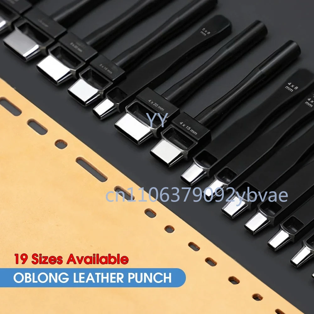 

Oblong Leather Punch Set for Belt Hole Puncher Oval Hole Strap Watch Band Flat Heavy Duty Leather Craft Hollow Punch