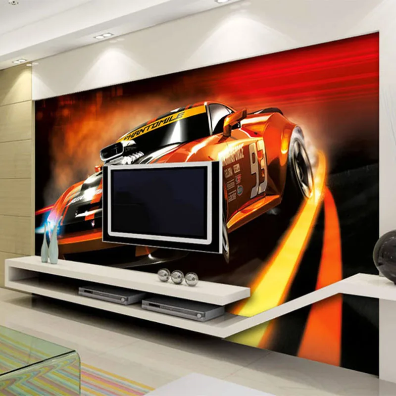 Photo Wallpaper Modern Creative Cartoon Car 3D Stereo Mural Living Room Bedroom Interior Design Wall Papers Papel De Parede