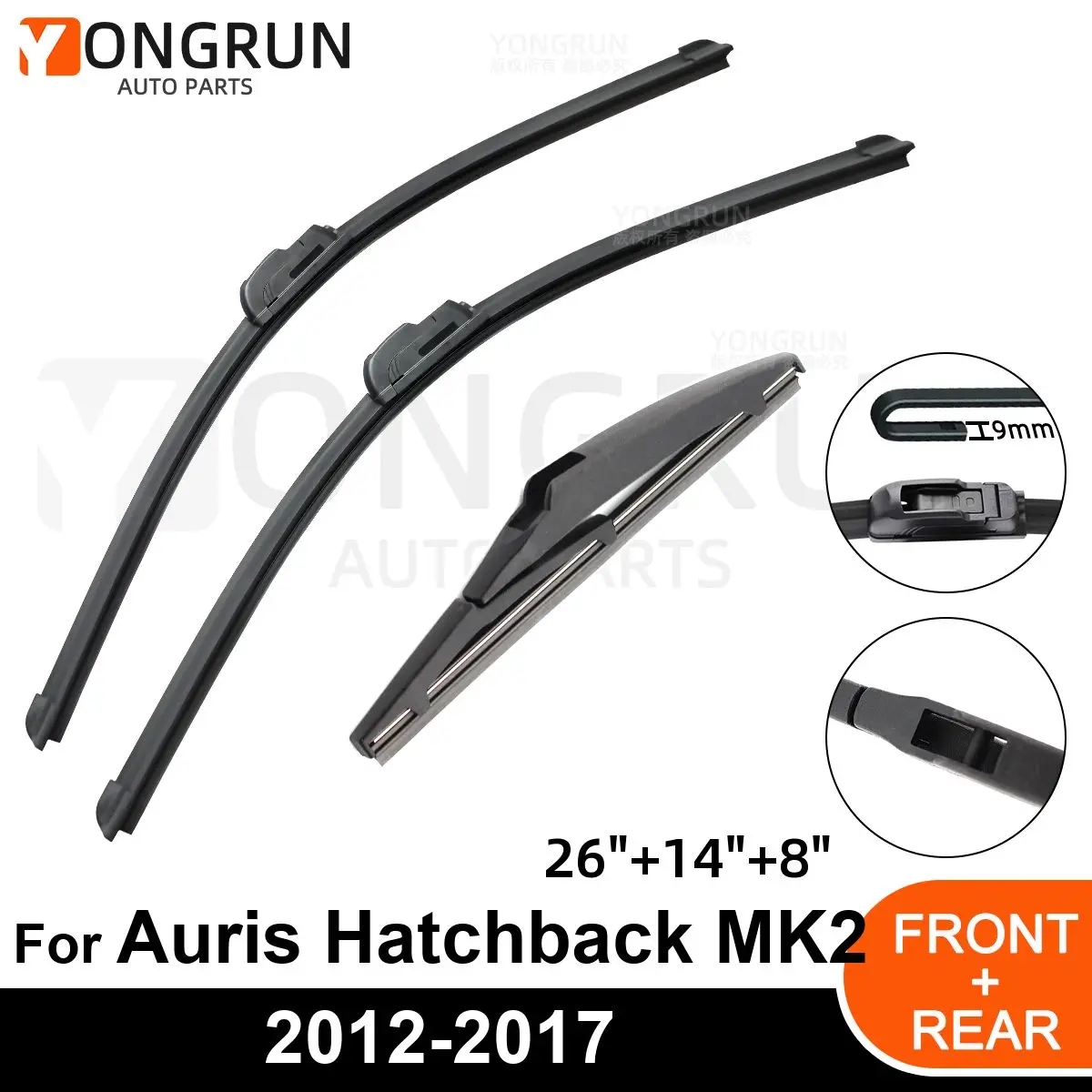 Car Windshield Windscreen Front Rear Wiper Blade Rubber Accessories For Toyota Auris Hatchback MK2 26\