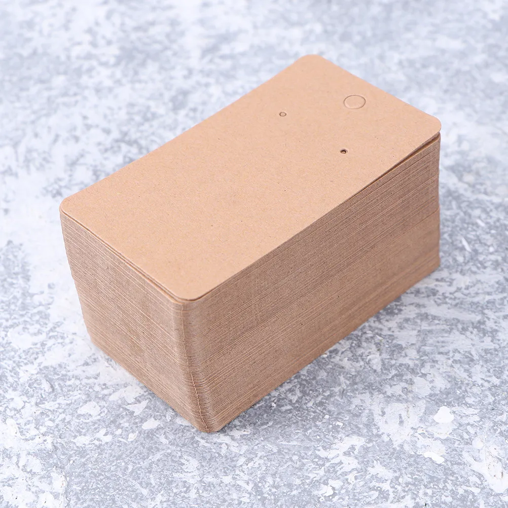 

200Pcs Kraft Earring Display Cards 5x8.9cm Brown Jewelry Packaging Holder for Studs Dangle Teardrop English Lock Earrings