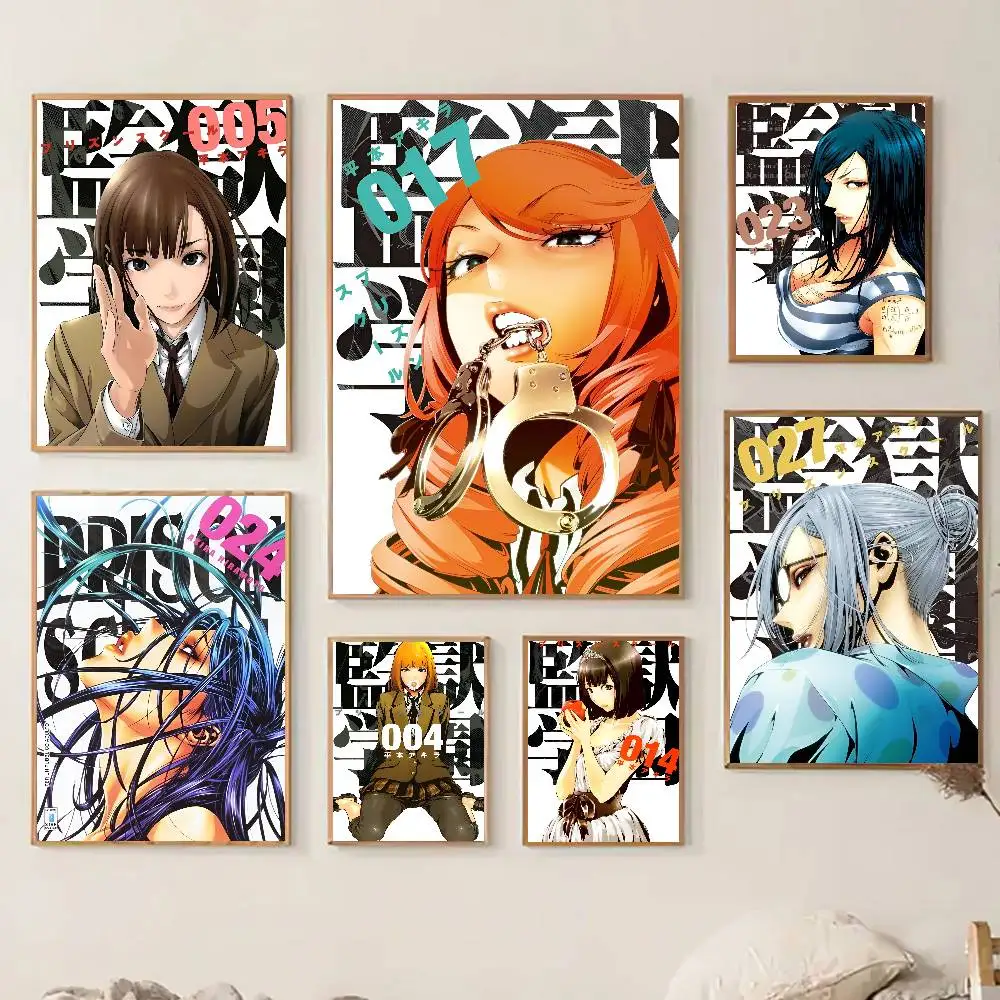 Humor Anime P-Prison School Poster Sticker Print Waterproof Wall Art For Living Room Bedroom Home Decor