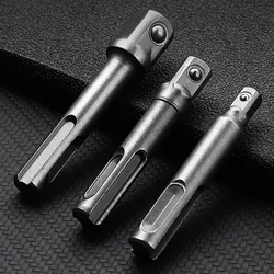 3PC Electric Hammer Conversion Joint Impact Drill Bit Adapter Tool Set Screwdriver Square Head Hexagonal Extension Rod