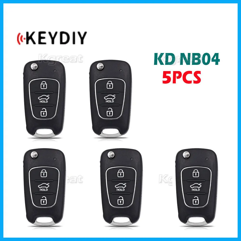 

5pcs KEYDIY NB04 3 Buttons Multi-functional Car Remote Key NB Series Universal Remote Key for Hyundai Style KD900 URG200 KD-X2