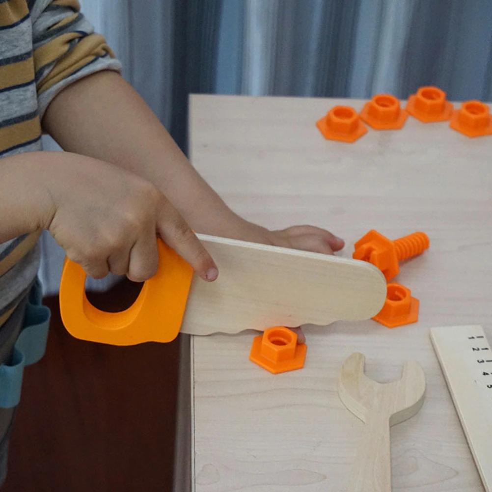 1セットの木製リアルな修理ツールセット、子供の早期学習、ごっこ遊び、実用的な幼児ギフト、認知発達用