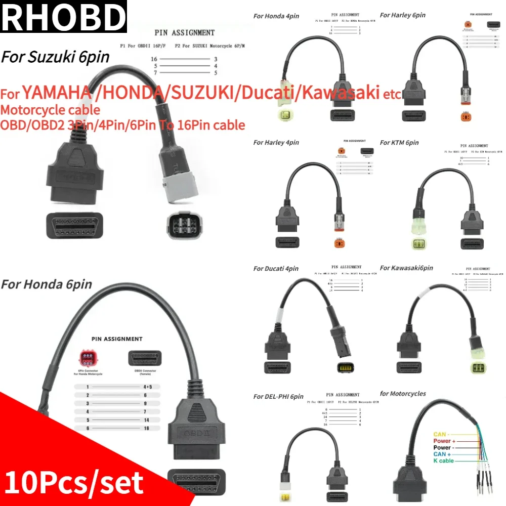 

For KTM OBD2 Connector Motorcycle Motobike For YAMAHA For HONDA Moto For SUZUKI For Ducati OBD 2 Extension cable For Kawasaki