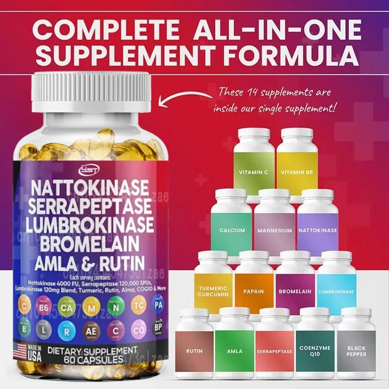 

Enzyme Supplement Containing Bromelain Papaya Enzyme Rutin Extract Amla Magnesium Vitamin B6 and Vit C Capsules