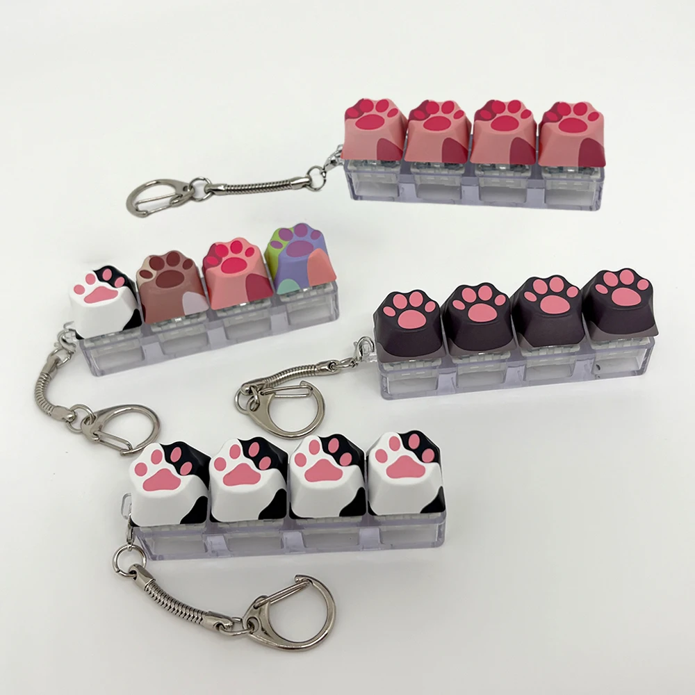 Katze Klaue Schlüsselbund Schlüssel Ring Anhänger Handy Rucksack Anhänger Desktop Zubehör Fingertip Büro Dekompression Presse Werkzeuge – Detail 10