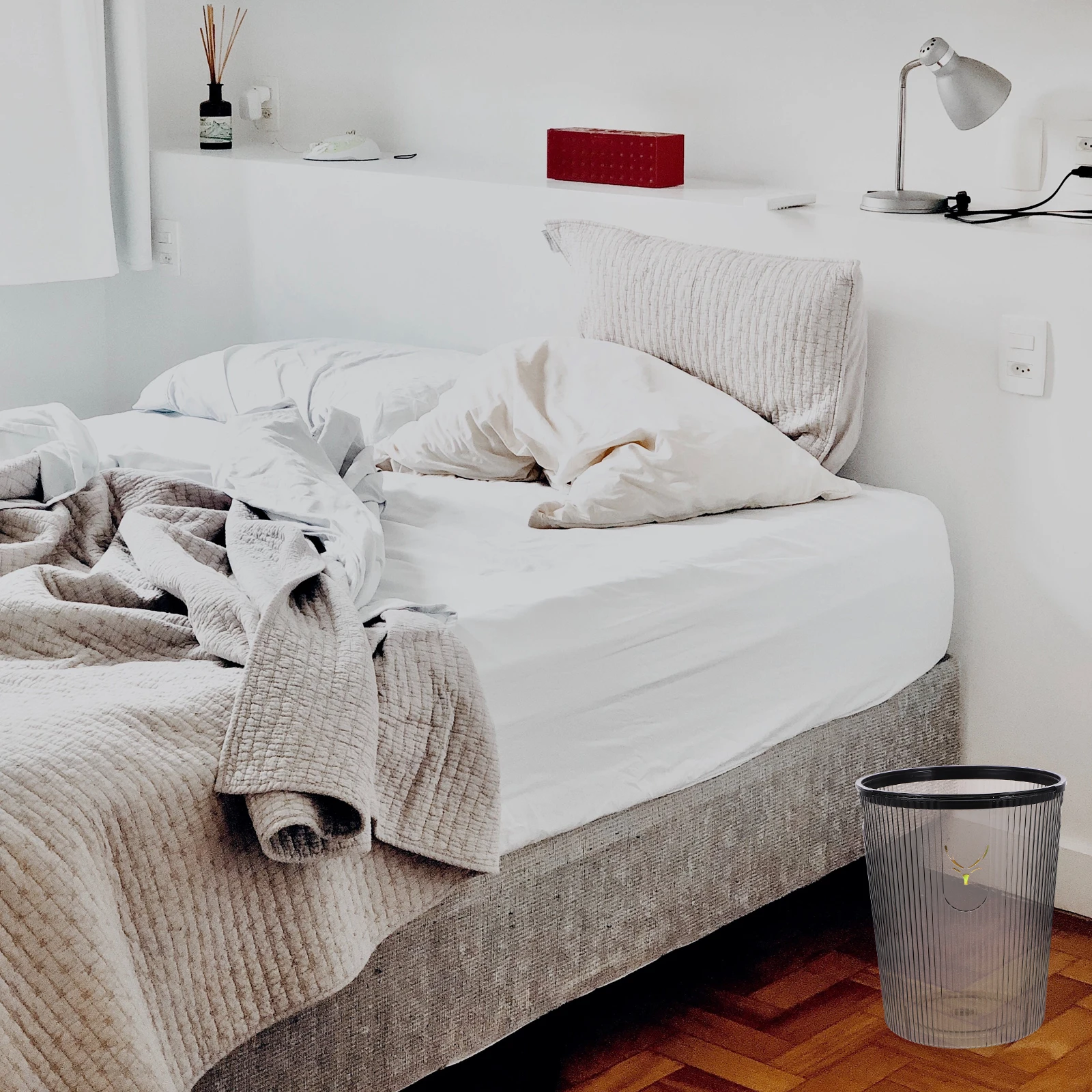 

1pc Large Capacity Trash Can For Bedroom Bathroom Kitchen Office Home Portable Pet Waste Bin Garbage Container