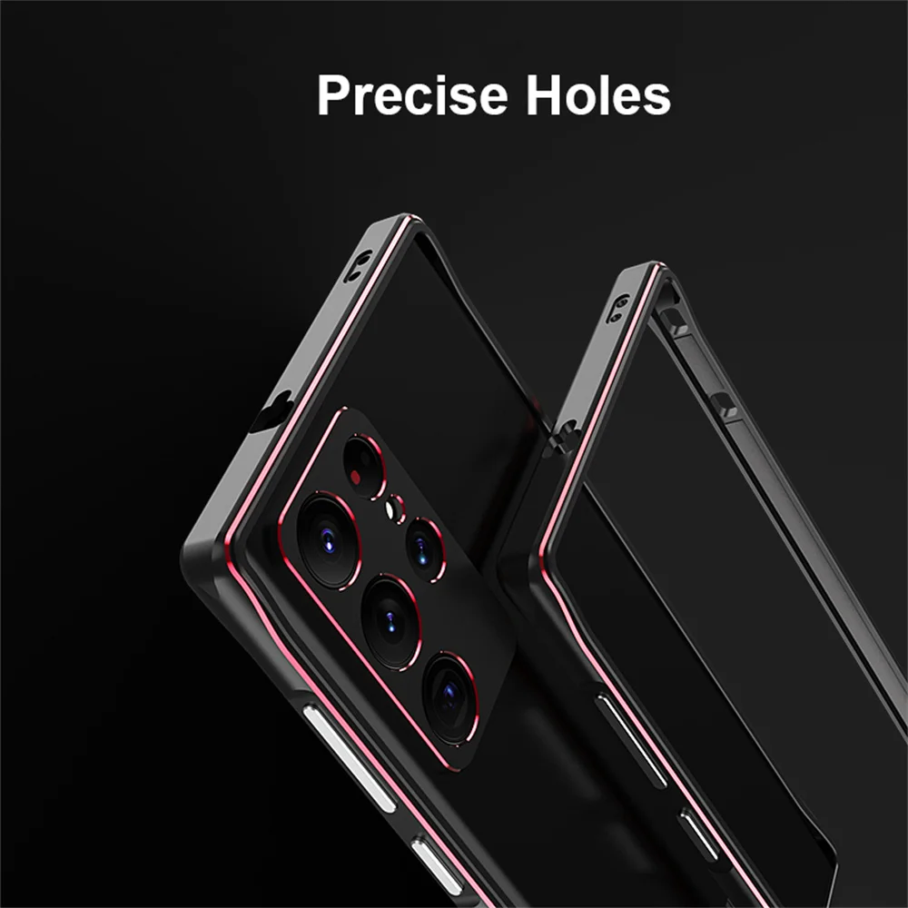 Aurora Dual Color Border Metal Frame Ultra Light Metal Bumper For Samsung Galaxy S22 S22+ S22 Ultra Case Aluninum Cover Case