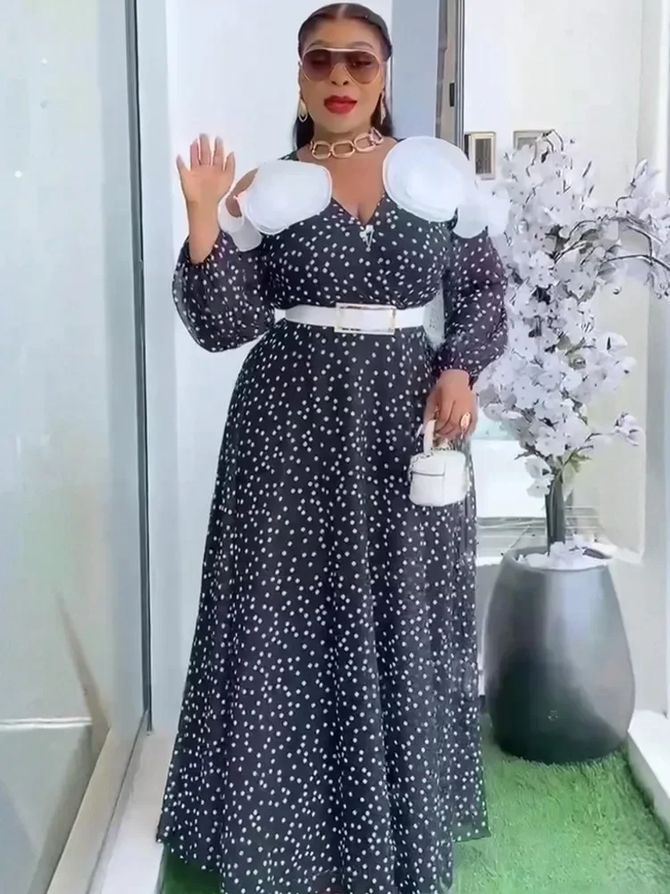 

Элегантные африканские платья для женщин Дашики, летнее и осеннее платье макси, женская традиционная африканская одежда, длинное платье феи