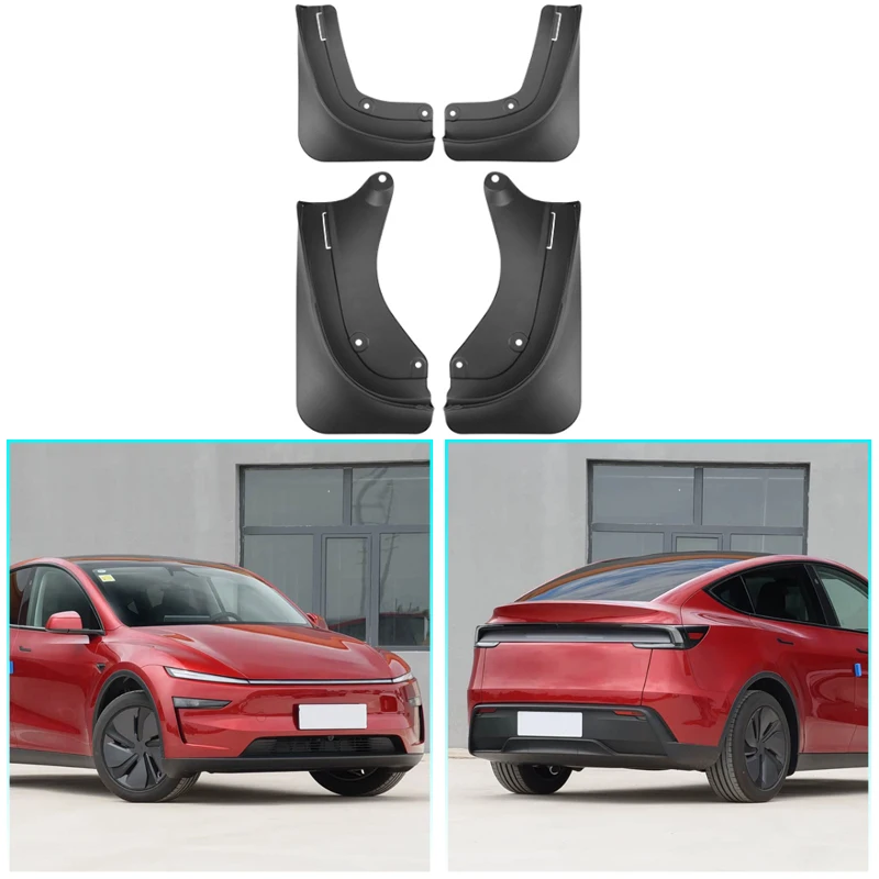 Car Mudguards for Tesla Model Y Juniper 2025 Splash Guards Fender No Drilling No Tape All Weather Mudflaps Accessories