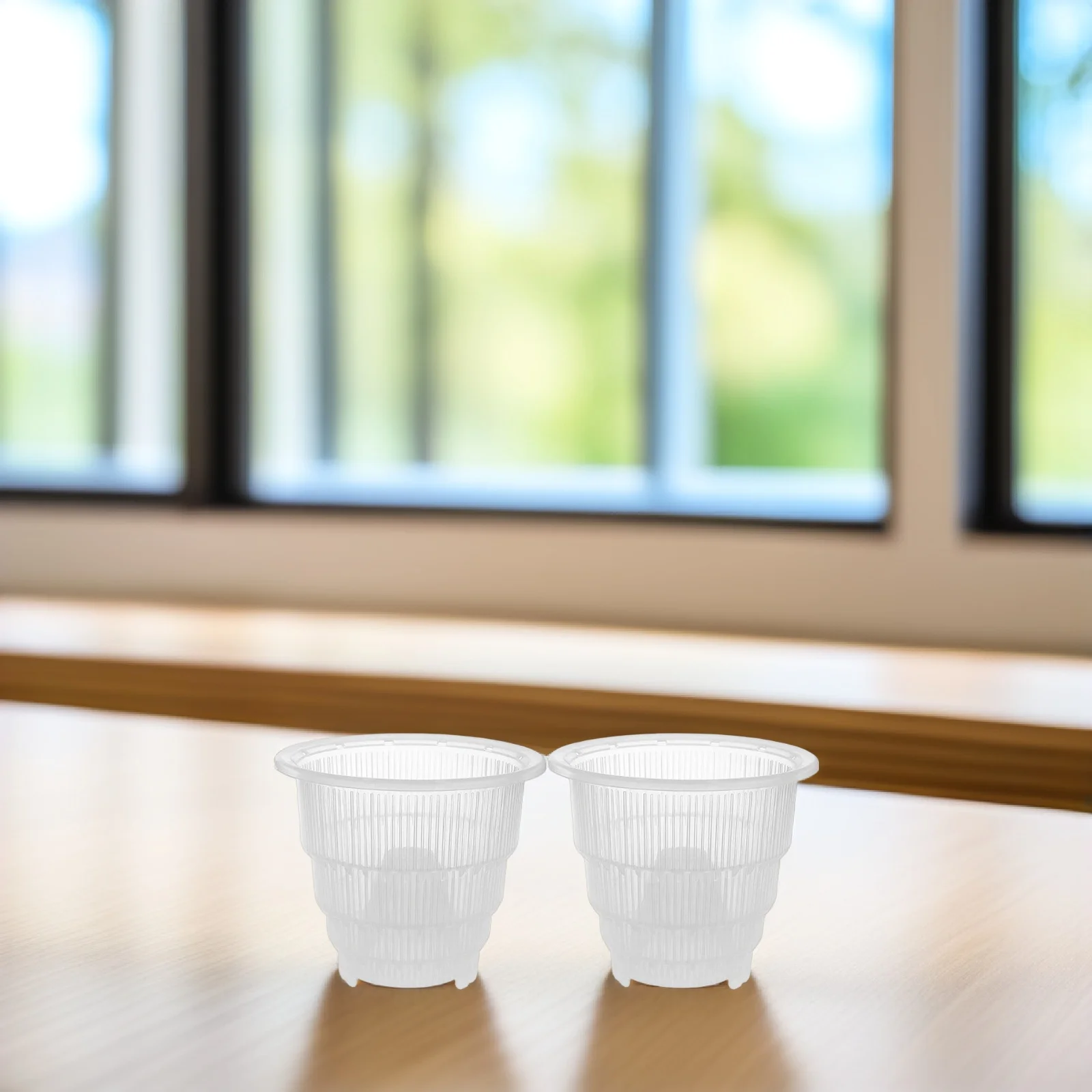 

4Pcs Plastic Clear Orchid Flower Pots Breathable Slotted Planter for Indoor Outdoor Succulents Cacti Nursery Garden Use