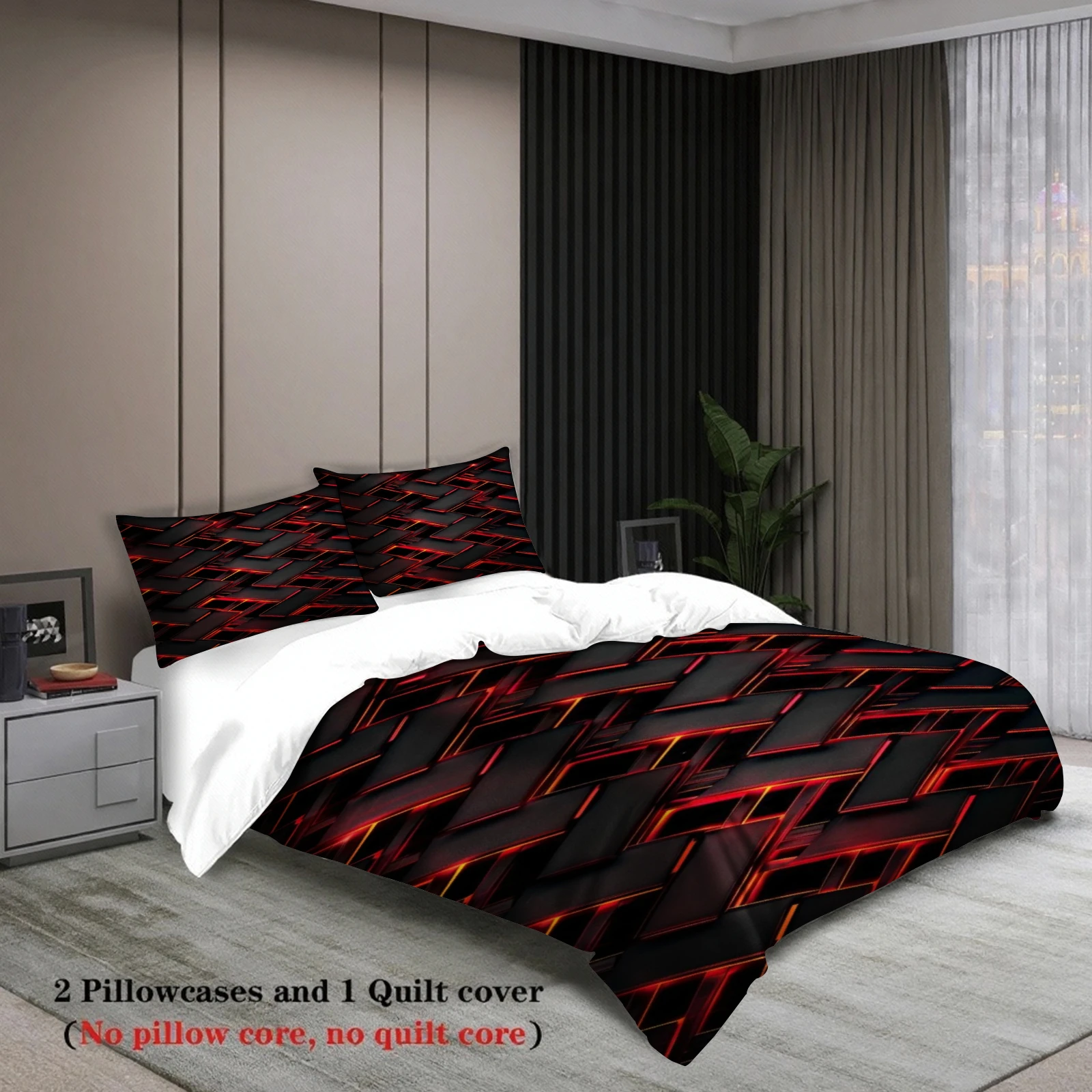 Cyberpunk Bedding Set Technological Sense Color Visual Art Duvet Cover With 2 Pillowcases Single Twin Queen Size Bedding Set