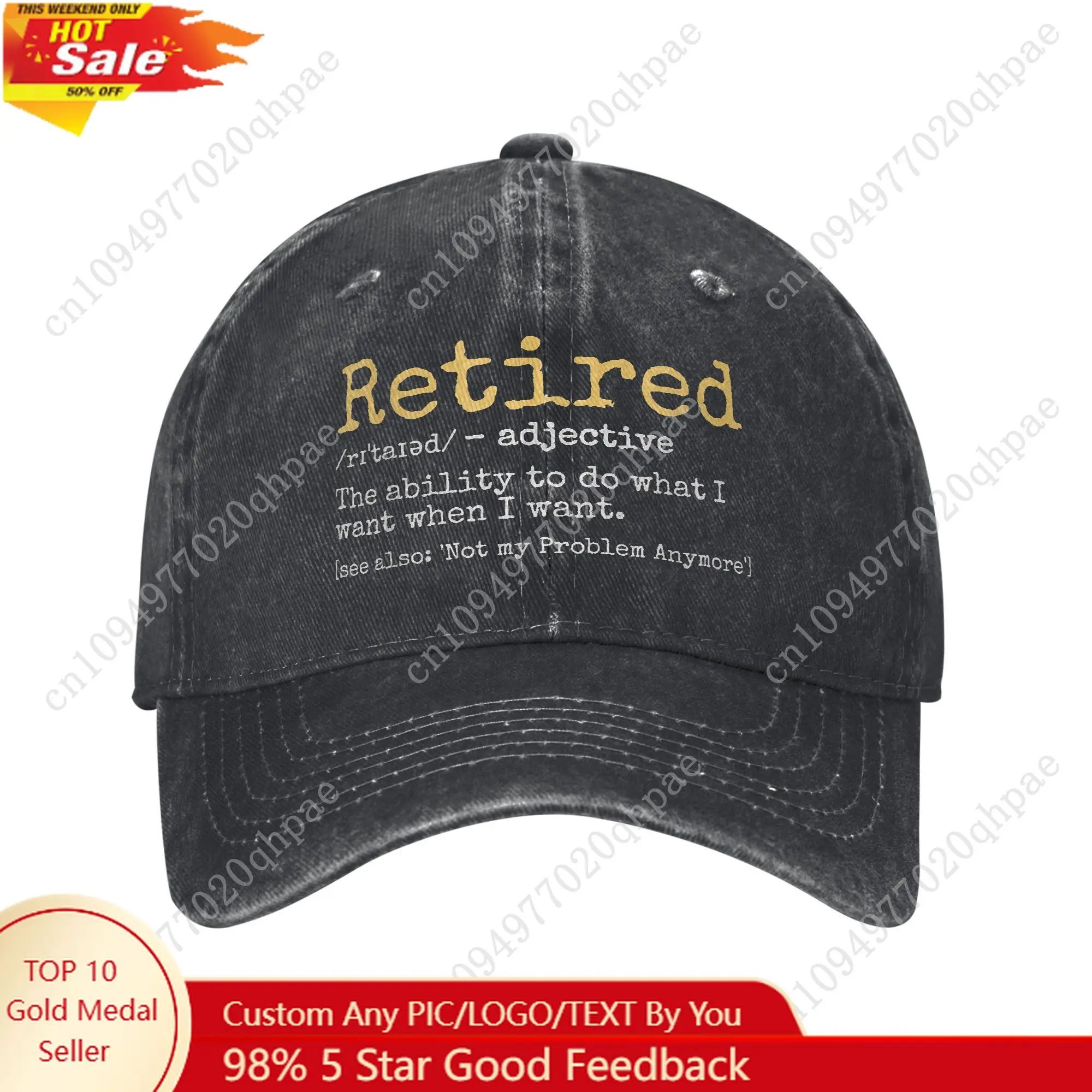 

Fashion 2025 Retired Definition Funny Retirement Gag Baseball Cap Unisex Distressed Washed Snapback Outdoor Adjustable Caps Hat