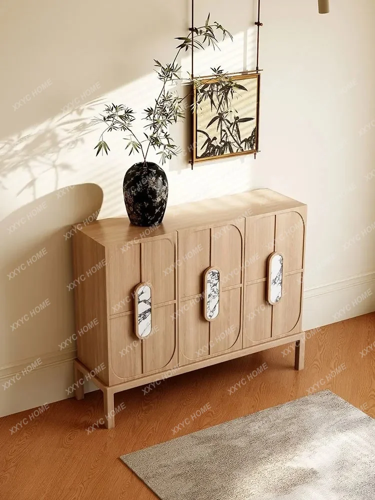 

L.Retro light luxury solid wood shoe cabinet Middle antique villa luxury living room partition cabinet