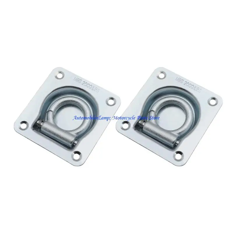 H7BD Cargo Floor Anchors Hook Stainless Steel Flush Mount D Ringing for Trailer Deck Floor and Truck Bed Tie Down Points