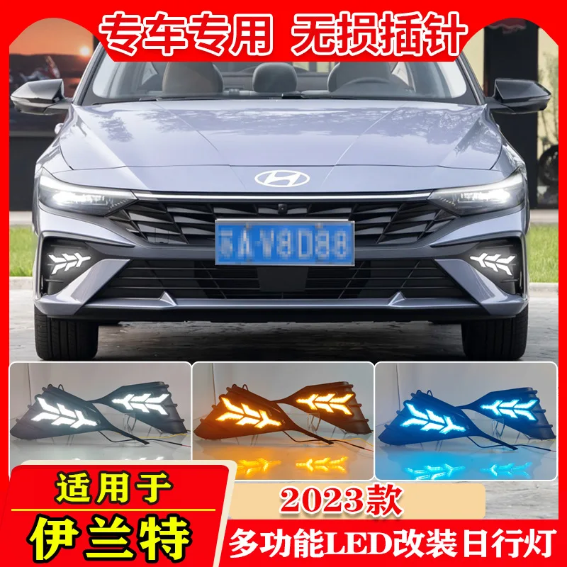 

1set car bumper headlight for Hyundai Elantra daytime light 2023~2025y auto accessories LED headlamp Elantra fog light