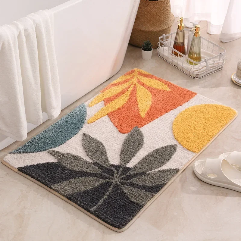 Soft Floor Mats Small Fresh Flowers Rugs Home Entrance Carpet Bedroom Toilet Bathroom Door Absorbent Non-Slip Foot Pad