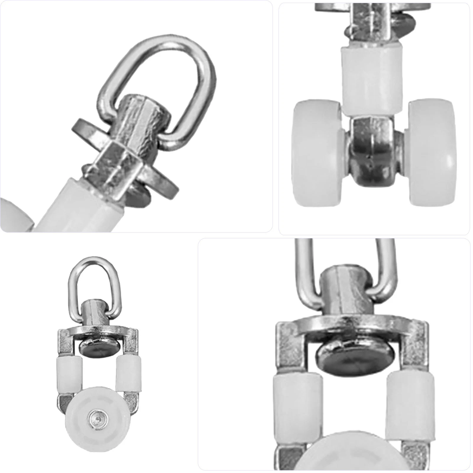 20 pcs Roda Rel Gorden, Penggerak Roda Kembar, Peluncur Senyap untuk Geser Lancar, Roda Tugas Berat, Peluncur Rel Tahan Lama