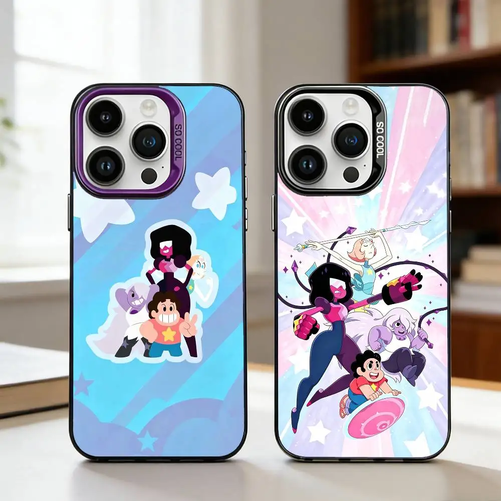

Cartoon Warm S-Steven U-Universe Phone Case For iPhone17,16,15,14,13,12,11,Pro,MAX White Matte Shockproof Cover