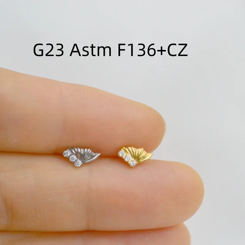 10pcs Body Jewelry G23 Titanium CZ Internal Thread Lip Labret Bar Ear Helix Tragus Rook Barbells Stud Piercing Jewelry