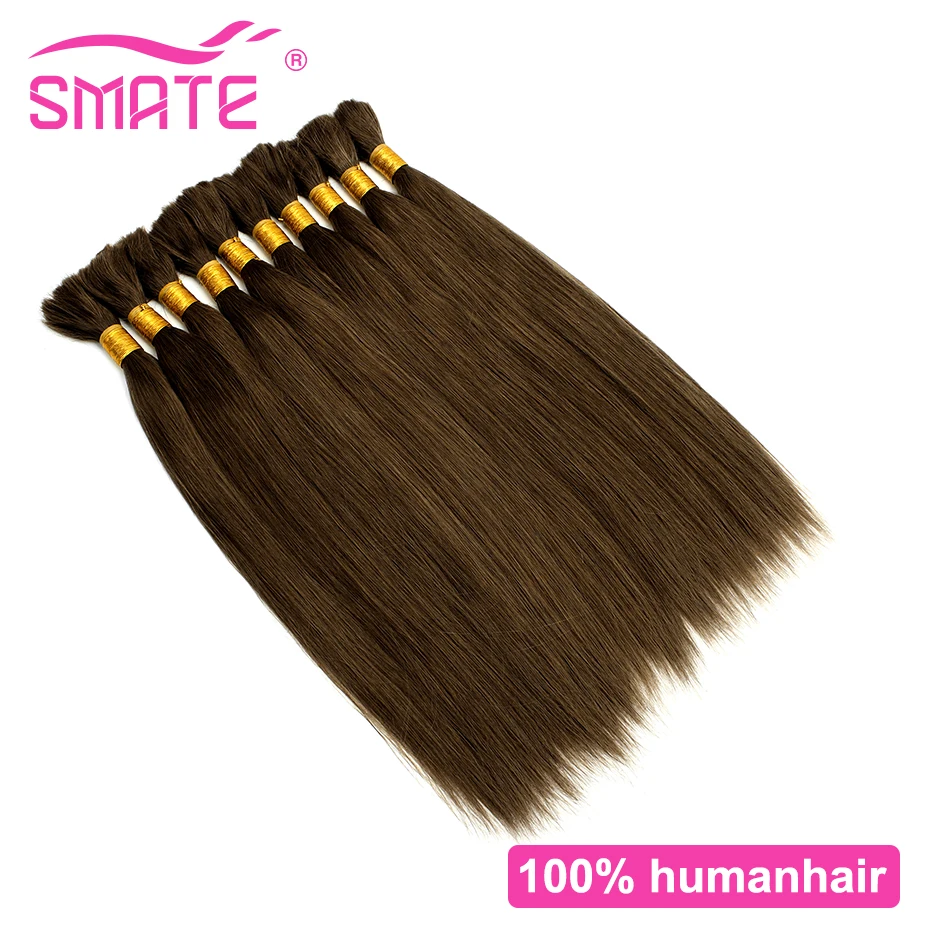 100G di capelli umani sfusi capelli lisci brasiliani Remy capelli umani morbidi e lisci senza trama capelli sfusi 12-26 pollici 100% capelli umani