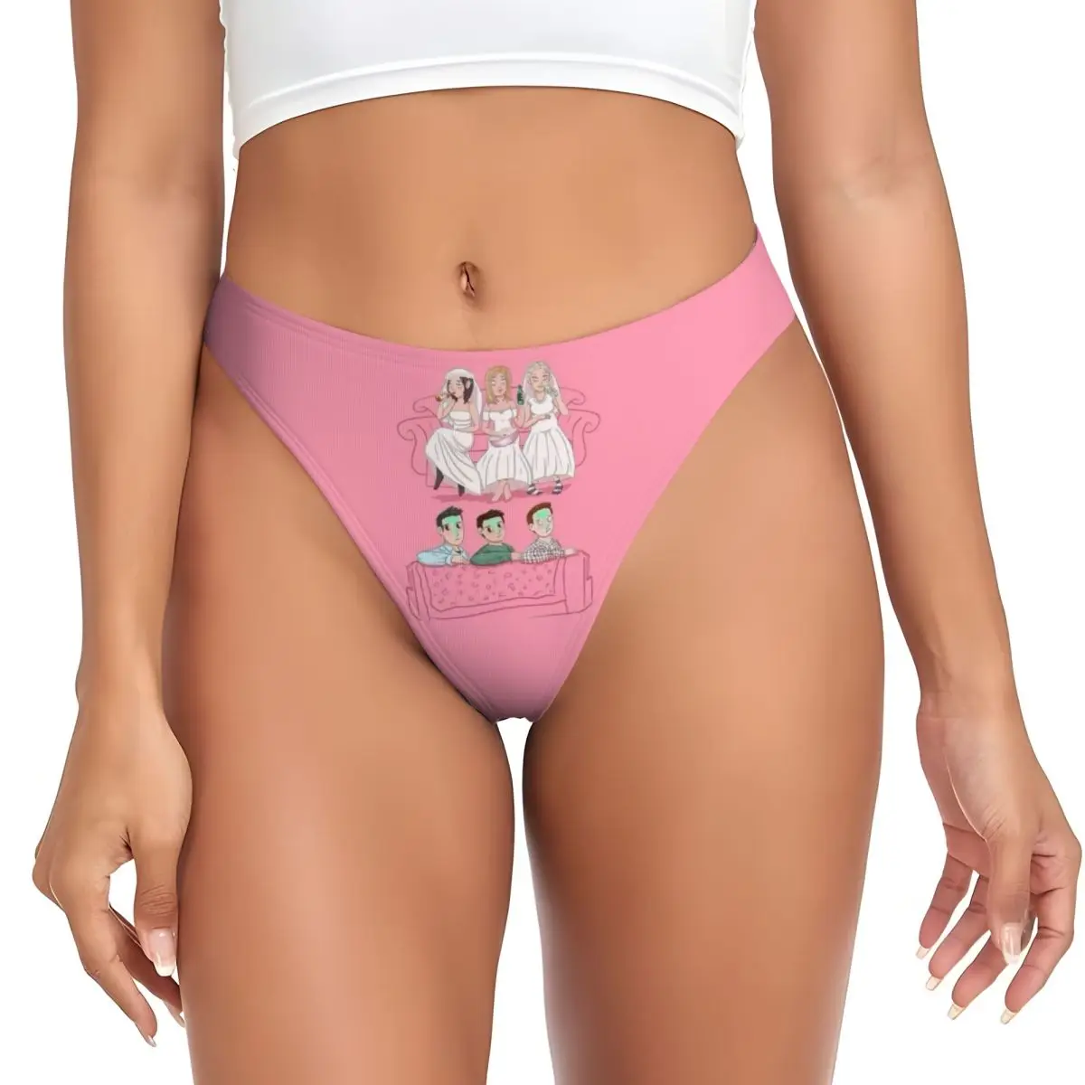 

Custom Women's Friends Guys Vs Girls G-string Thong Female Stretch Panties Underwear