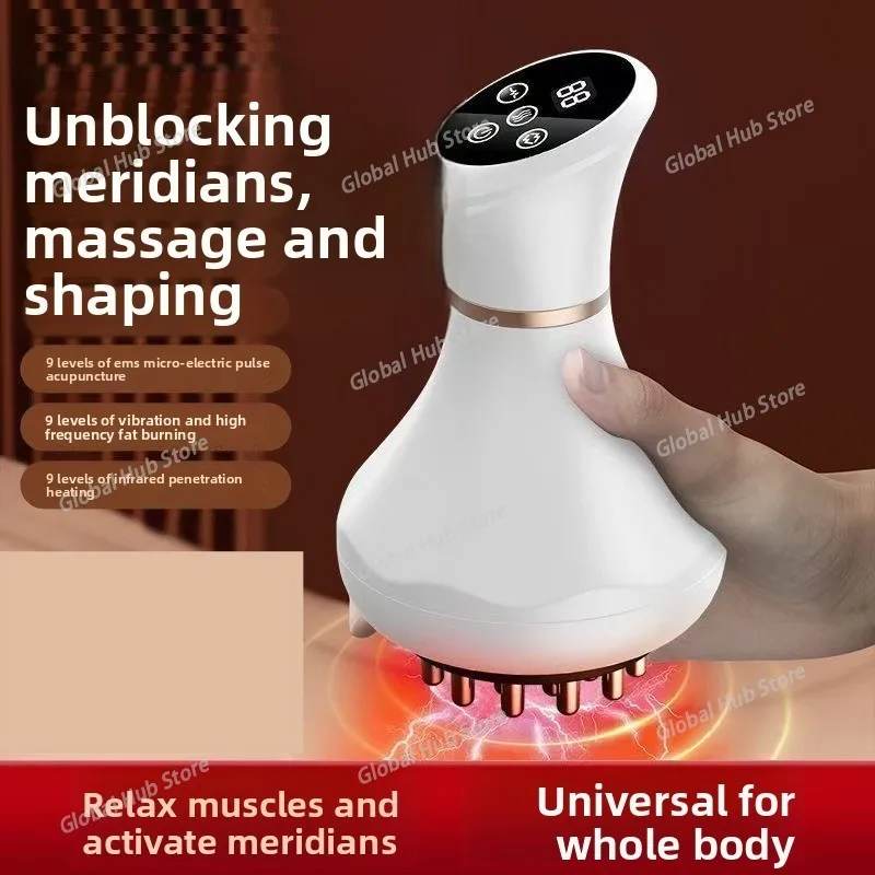

Electric Meridian Massager Gua Sha Cupping Massage Hot Compressed Lymphatic Drainage Fat Burning Muscle Relief Heating Red Light