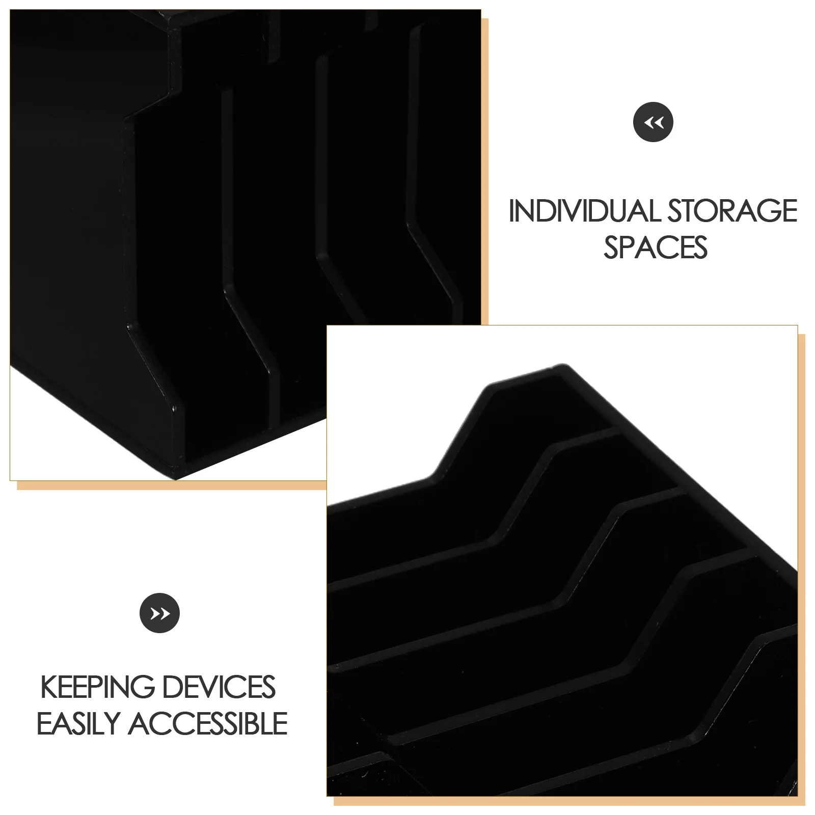 กล่องอะคริลิคจัดระเบียบโต๊ะทำงาน 5 ช่อง สำหรับใส่โทรศัพท์มือถือ ช่องเก็บของหลายช่อง เหมาะสำหรับสำนักงาน ห้องประชุม ห้องเรียน