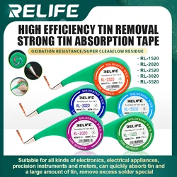 RELIFE-mecha para desoldar anticalor, malla de alambre, Control preciso, ventosa, trenza, herramienta de reparación para desoldar, removedor de soldadura