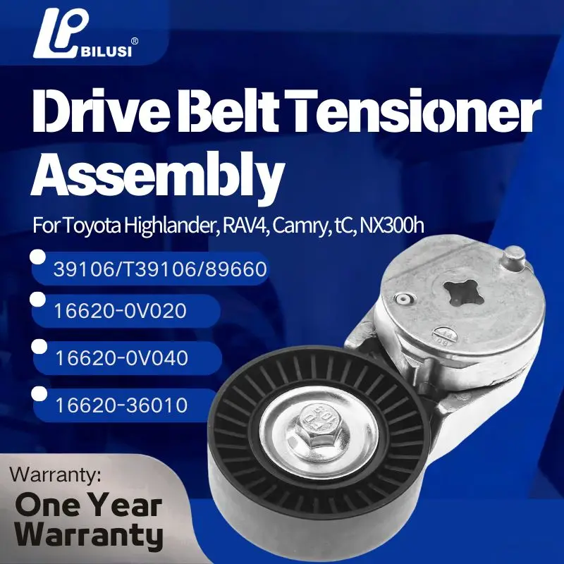 

Натяжитель приводного ремня Bilusi в сборе для Toyota Highlander RAV4 Camry tC NX300h 1662036010 166200V020 166200V040 39106 T39106 89660