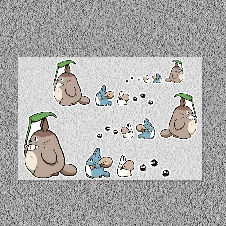 1PC Bike Motorcycle Car LocomotiveSticker Styling Vinyl Decal Stickers Decoration FOR Cartoon T-Totoro Cute view 2