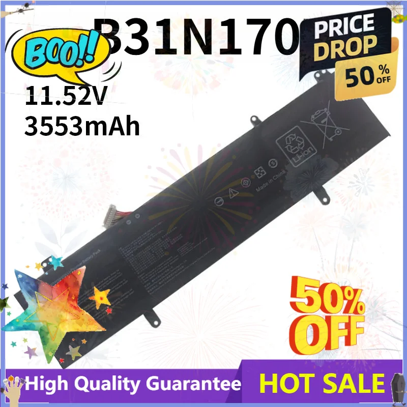 SWZY SWZY B31N1707 Laptop Battery For ASUS S4100V S4200UF S4100VN X411UA S4200U X411UF X411UQ 11.52V 3553mAh