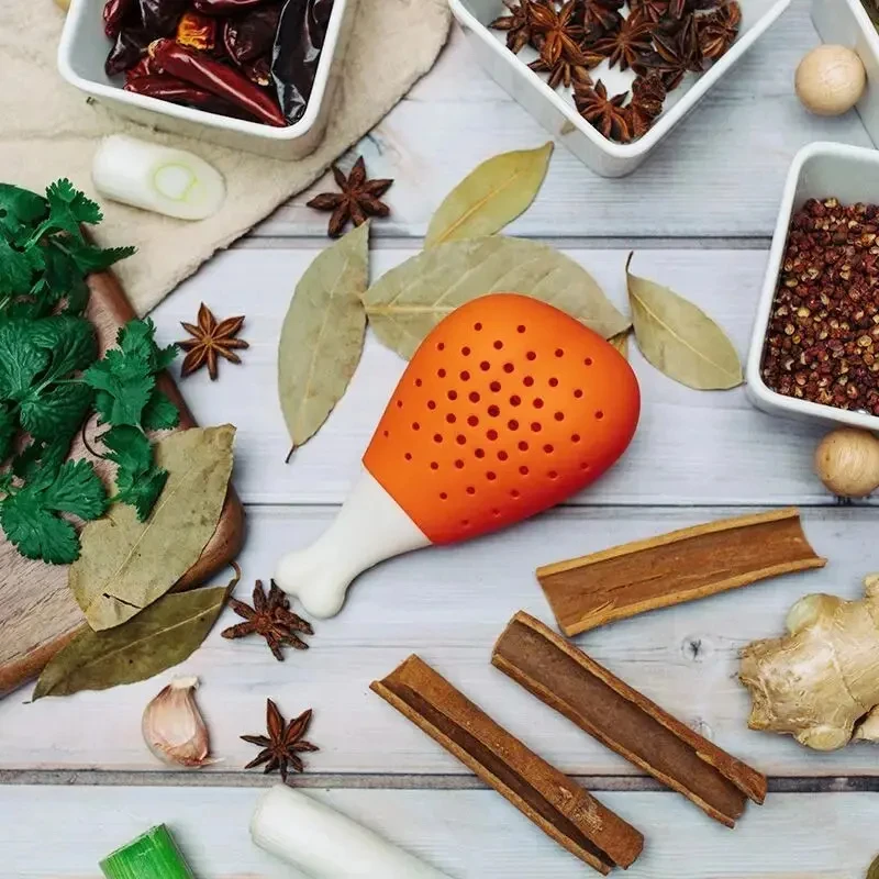 

Creative silicone eco-friendly dog bone chicken leg silicone seasoning stew soup seasoning package filter soup strainer