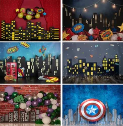 The Avengers Background Superhero Captain America Hulk Spiderman Baby Boy 1st Birthday Party Cake Smash Decoration Backdrop