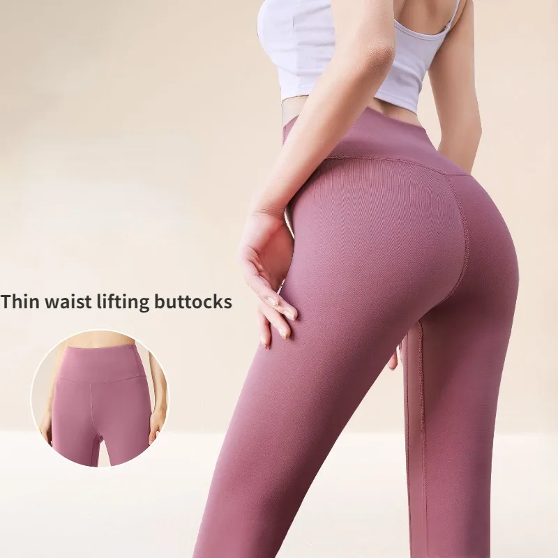 Woman Skinny Sexy Open Crotch Leggings Couple Outdoor Sport Crotchless Panties Booty Lifting Pants with Hidden Zipper Trousers