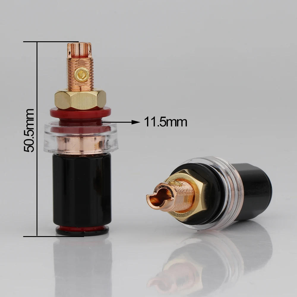 4 Stuks Koperen Binding Post 4Mm Bananenstekker Aansluiting Hi-End Binding Post Versterker Luidspreker Audio Connector Terminal
