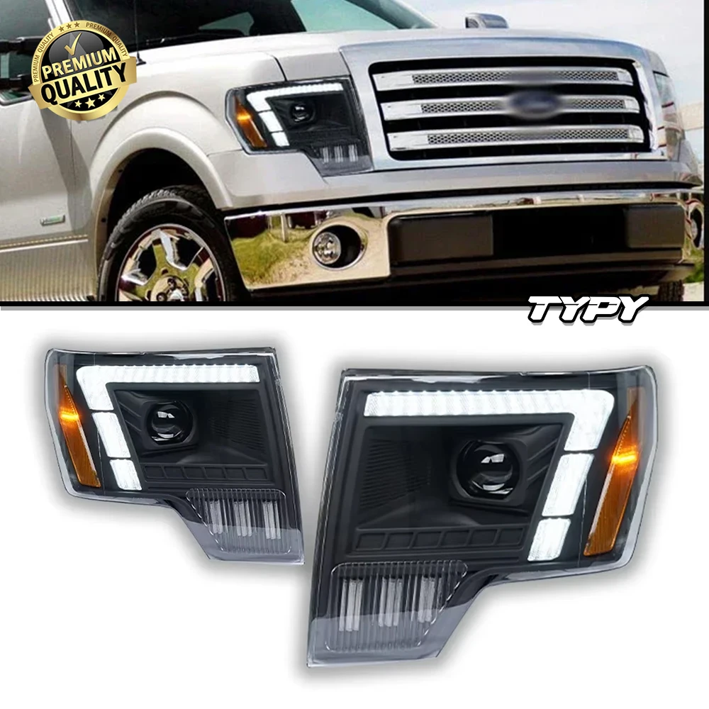 

Автомобиль TYPY для Ford F150 2007-2014, обновление фар, модифицированная для нового DRL, динамический указатель поворота, светодиодная фара, автоаксессуары