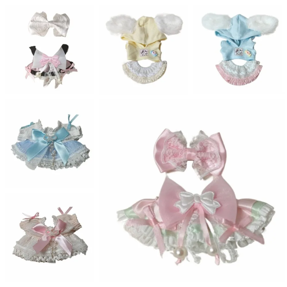 Hedgehog camiseta 10cm algodão boneca roupas listrado chapéu terno roupas de boneca roupa engraçado adorável boneca vestir-se conjunto presente das crianças