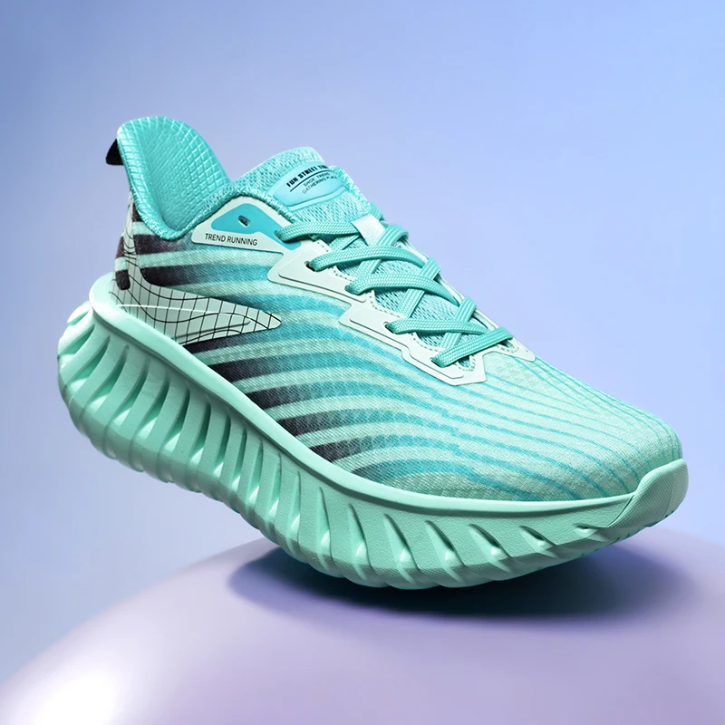 Neutral Hot Summer Running Shoes Lightweight Athletic Shoes Training Shoes Breathable Elastic Lacing Sneakers Very Good