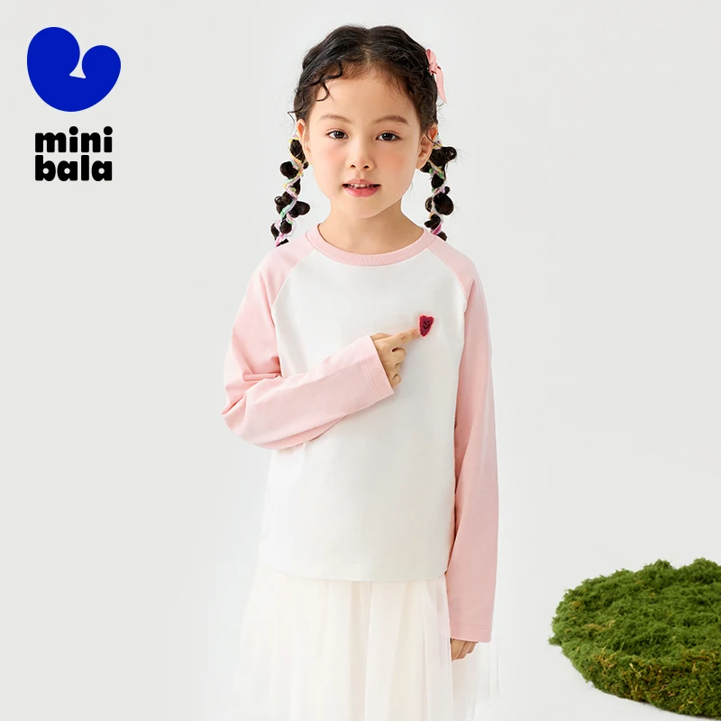 

Mini Bala Girls' Long sleeve T-shirt 2025 Spring New Artist-collaborated Top