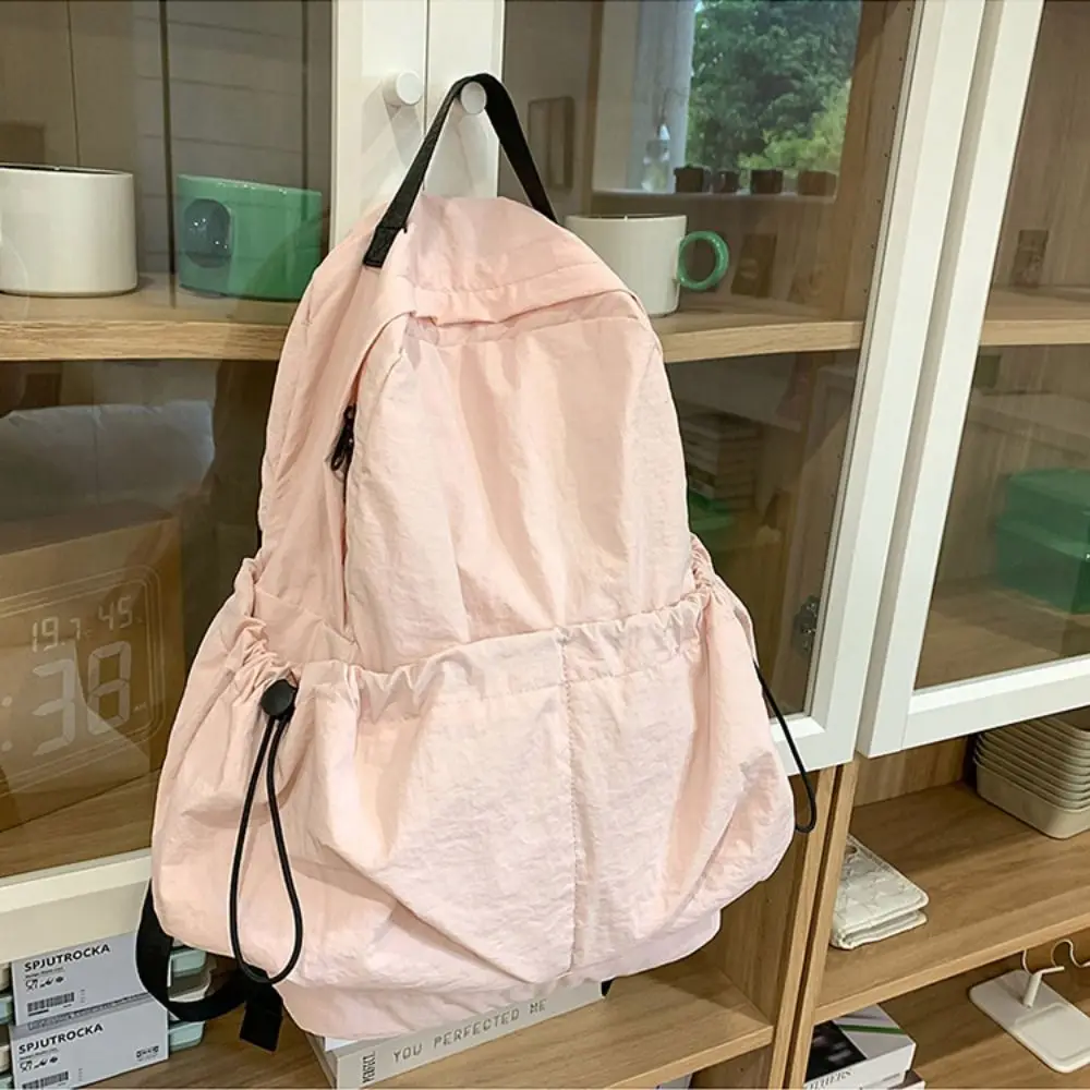 

Простой маленький спортивный нейлоновый рюкзак в корейском стиле, однотонная однотонная сумка на плечо, спортивный повседневный рюкзак для женщин