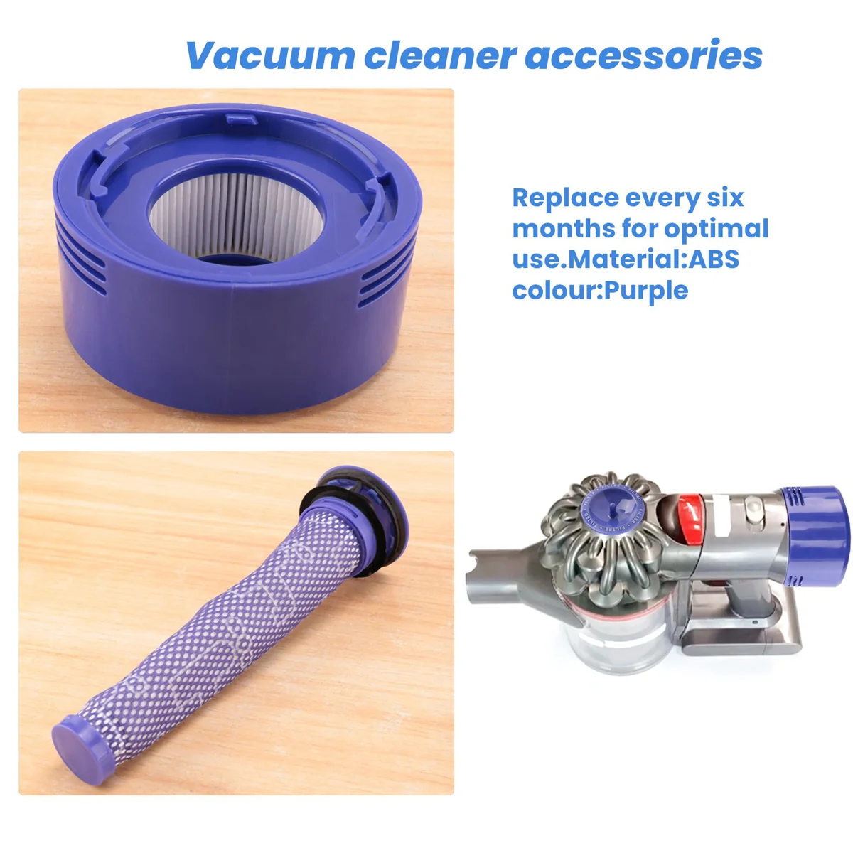 Pre Filter + HEPA Post-Filter Kit untuk Dyson V7, V8 vakum nirkabel, penggantian pre-filter dan Post-Filter